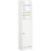 Meuble WC Armoire Toilette - Porte, 2 étagères, Niche, Support Papier - Dim. 23L X 18l X 100H Cm - Blanc -Songmics Soldes Magasin 90228847 1