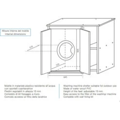 Meuble Pour Machine à Laver En PVC Avec Portes Et Deux étagères -Songmics Soldes Magasin 91101940 3