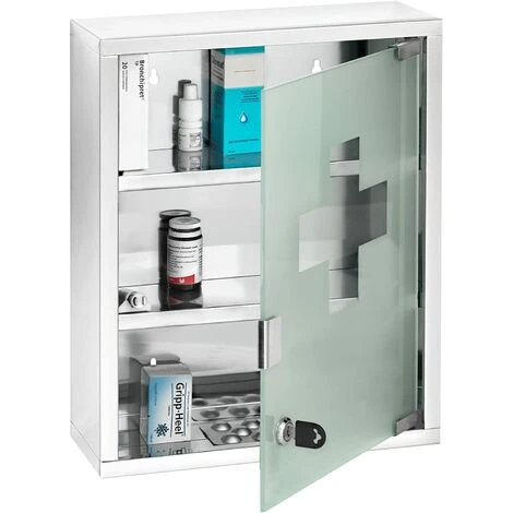 Armoire à Pharmacie Acier Inox, Brillant - Armoire à Médicaments Verrouillable, Acier Inoxydable, 30 X 40 X 12 Cm, Brillant 3 Armoire à Pharmacie Acier Inox, Brillant - Armoire à Médicaments Verrouillable, Acier Inoxydable, 30 X 40 X 12 Cm, Brillant