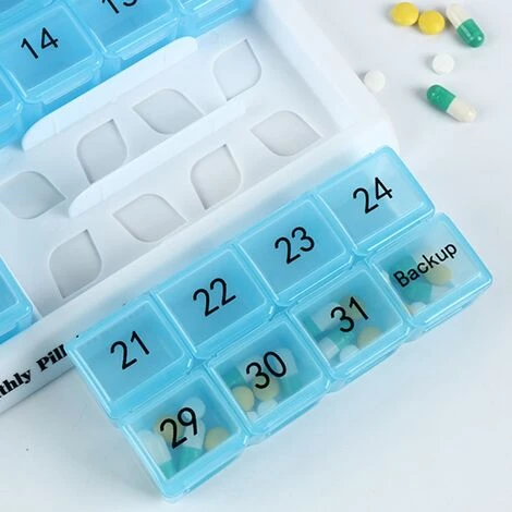 Le Pilulier Mensuel 31 Compartiments, 1 Par Jour, 4 Semaines Mois 31 Jours Pilulier, Noir 7 Le Pilulier Mensuel 31 Compartiments, 1 Par Jour, 4 Semaines Mois 31 Jours Pilulier, Noir – Image 5