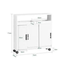 Meuble De Rangement Salle De Bain Armoire WC Meuble WC Pour Papier Toilette Porte Brosse WC BZR02-W SoBuy® 9 Meuble De Rangement Salle De Bain Armoire WC Meuble WC Pour Papier Toilette Porte Brosse WC BZR02-W SoBuy® -Songmics Soldes Magasin 9501678 3