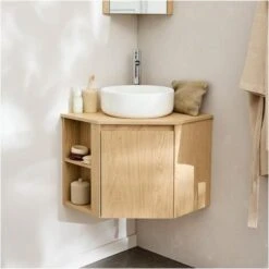 Songmics Soldes Magasin 39 Meuble Simple Vasque Décor Chêne + Vasque SORRENTO