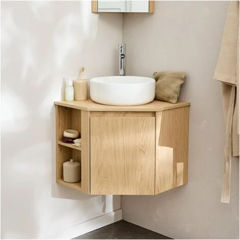 Meuble Simple Vasque Décor Chêne + Vasque SORRENTO 3 Meuble Simple Vasque Décor Chêne + Vasque SORRENTO