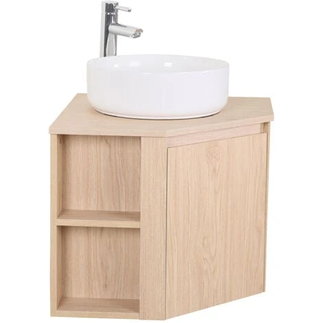 Meuble Simple Vasque Décor Chêne + Vasque SORRENTO 4 Meuble Simple Vasque Décor Chêne + Vasque SORRENTO – Image 2