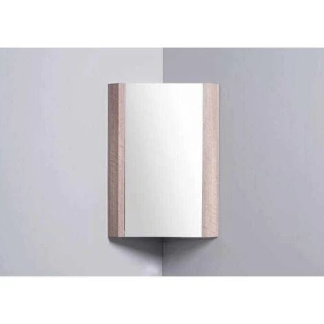 Armoire D'Angle Avec Miroir De Salle De Bain - 31x31 Cm - Bois 3 Armoire D'Angle Avec Miroir De Salle De Bain - 31x31 Cm - Bois