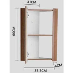 Armoire D'Angle Avec Miroir De Salle De Bain - 31x31 Cm - Bois 7 Armoire D'Angle Avec Miroir De Salle De Bain - 31x31 Cm - Bois -Songmics Soldes Magasin 95328173 3