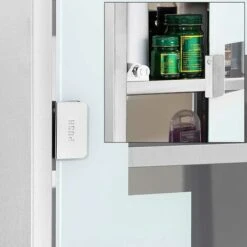 Armoire à Pharmacie En Acier Inoxydable Verre Satiné 65,5x36x17 Cm 8 Armoire à Pharmacie En Acier Inoxydable Verre Satiné 65,5x36x17 Cm -Songmics Soldes Magasin 96515210 2