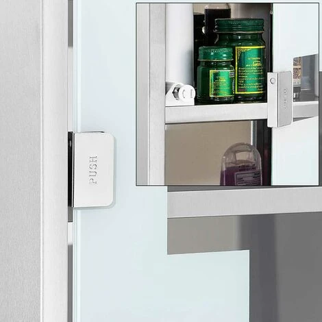 Armoire à Pharmacie En Acier Inoxydable Verre Satiné 65,5x36x17 Cm 4 Armoire à Pharmacie En Acier Inoxydable Verre Satiné 65,5x36x17 Cm – Image 2