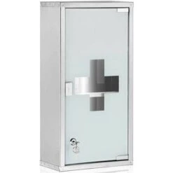 Armoire à Pharmacie En Acier Inoxydable Verre Satiné 65,5x36x17 Cm 11 Armoire à Pharmacie En Acier Inoxydable Verre Satiné 65,5x36x17 Cm -Songmics Soldes Magasin 96515210 5