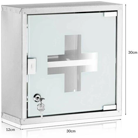 Armoire à Pharmacie En Acier Inoxydable Verre Satiné 35x35x18 Cm 6 Armoire à Pharmacie En Acier Inoxydable Verre Satiné 35x35x18 Cm – Image 4