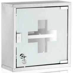 Armoire à Pharmacie En Acier Inoxydable Verre Satiné 35x35x18 Cm 11 Armoire à Pharmacie En Acier Inoxydable Verre Satiné 35x35x18 Cm -Songmics Soldes Magasin 96517669 5