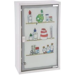 Armoire à Pharmacie Design Moderne, Armoire Etagère De Rangement, 30 X 15 X 50 Cm Acier Inoxydable OIB5727E -Songmics Soldes Magasin 98467616 2