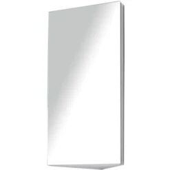 HOMCOM Armoire Miroir Salle De Bain Armoire De Toilette Murale Meuble D'angle 2 étagères Dim. 30L X 18,4l X 60H Cm Acier Inox.